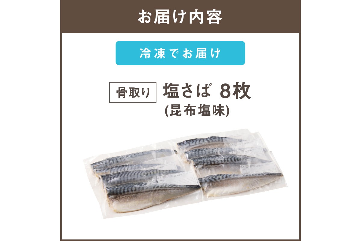 【B4-066】【骨取り】さば使用 塩さば(昆布塩味) 8枚入