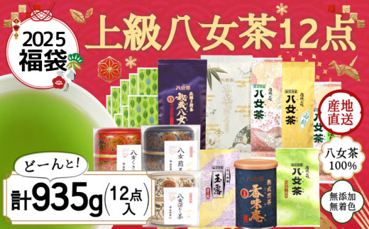 【2025年 福袋】創業74年のお茶屋が作る 上級茶12点入り  計935g  