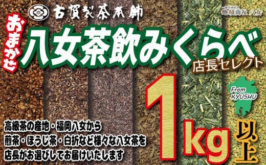 創業200年の老舗・古賀製茶本舗 【店長おまかせ】いろんな八女茶１kg