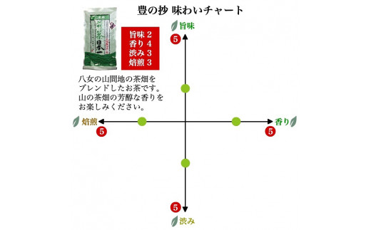 自社製造の深蒸しの八女茶！食事に合うお茶！豊の抄（ゆたかのしょう）100g入り5袋セット