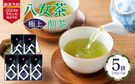 【2024年新茶予約】八女茶 極上煎茶 　100g×5袋【2024年5月上旬発送予定】