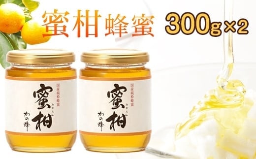 ＜国産＞かの蜂 みかん蜂蜜【300g×2個】福岡県八女市で収獲した完熟みかん蜂蜜