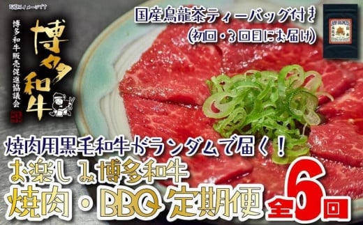 【福岡の国産黒毛和牛】博多和牛の焼肉・BBQお楽しみ定期便【全６回】