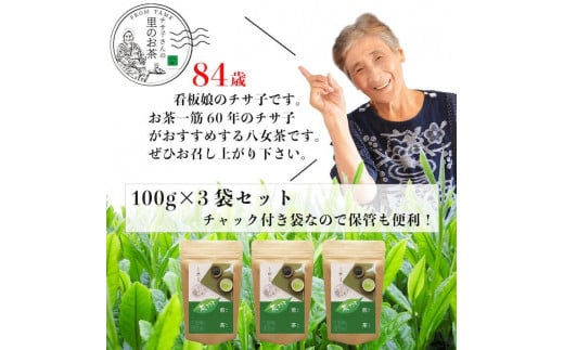 自社製造の深蒸しの八女茶！茶ごころ100g入り3袋セット