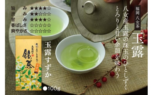 【八女・お茶村】特上煎茶《初みどり》と玉露《すずか》玉露入り旨味だしのセット