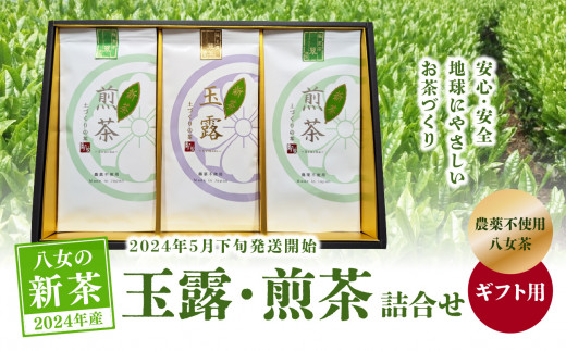 【2024年新茶】【ギフト用】＜農薬不使用＞玉露・煎茶ギフトセット【2024年5月下旬発送開始】