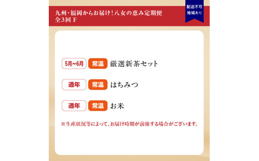 九州・福岡からお届け！八女の恵み定期便【全３回】 F