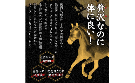 国産 馬刺し 赤身 コウネセット たれ付き 【カタ】 《福岡肥育》 100g×3、コウネ50g×1 【冷凍】