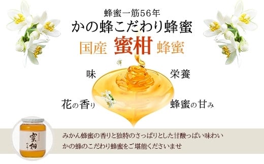 ＜国産＞かの蜂 みかん蜂蜜【300g×2個】福岡県八女市で収獲した完熟みかん蜂蜜