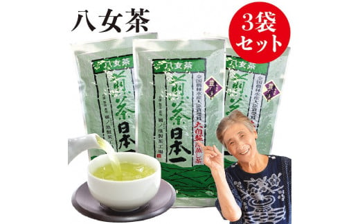 自社製造の深蒸しの八女茶！食事に合うお茶！豊の抄（ゆたかのしょう）100g入り3袋セット