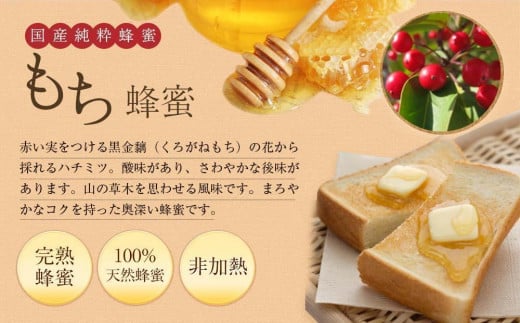 かの蜂 国産 もち 蜂蜜 300g （瓶） 純粋はちみつ