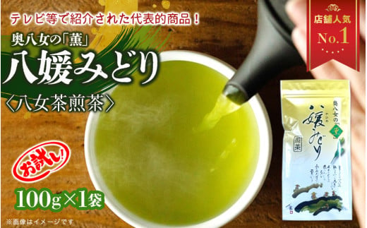 【お試し】高級茶・八女茶の老舗　古賀製茶本舗　奥八女の「薫」八媛みどり　煎茶　100g【メール便】