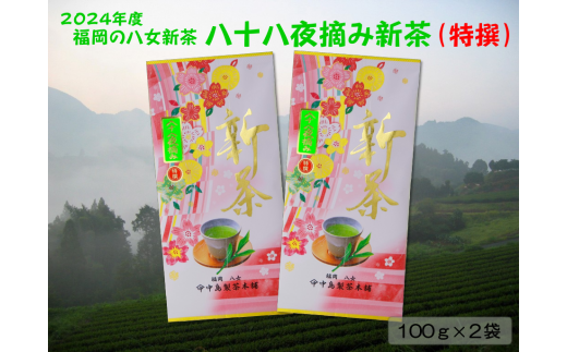 【新茶】ギフト用 八女新茶　八十八夜摘み(特撰)（100g×2袋）【2024年5月発送開始】