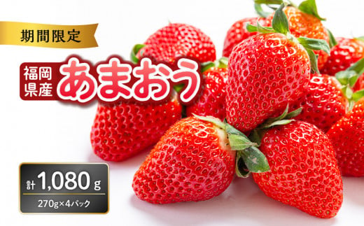 福岡県産あまおう 270g×4パック【2025年2月発送開始】　いちご 苺 イチゴ フルーツ 果物 あまおう