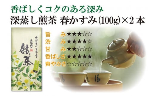 【八女・お茶村】上煎茶《森の香り》と深蒸し茶《春かすみ》のセット