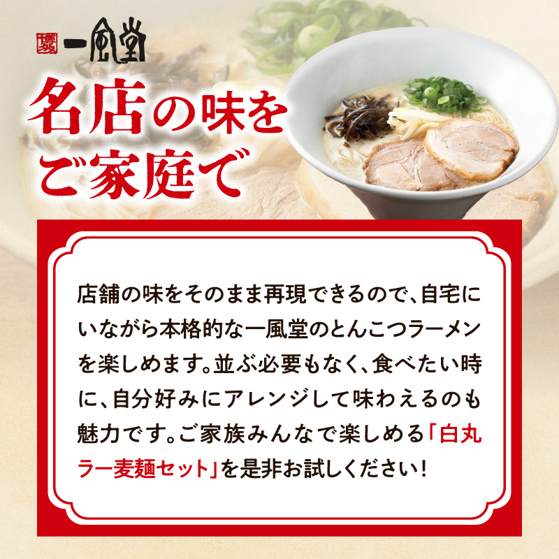 一風堂白丸ラー麦麺セット（10食） ラーメン 麺 濃厚 豚骨 とんこつ 福岡 八女 博多 博多一風堂