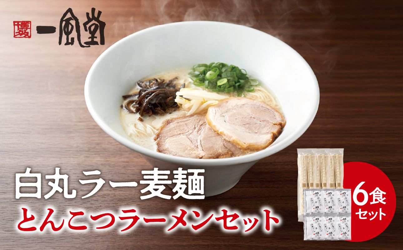 一風堂白丸ラー麦麺セット（6食） ラーメン 豚骨 スープ 麺 セット ラー麦 福岡