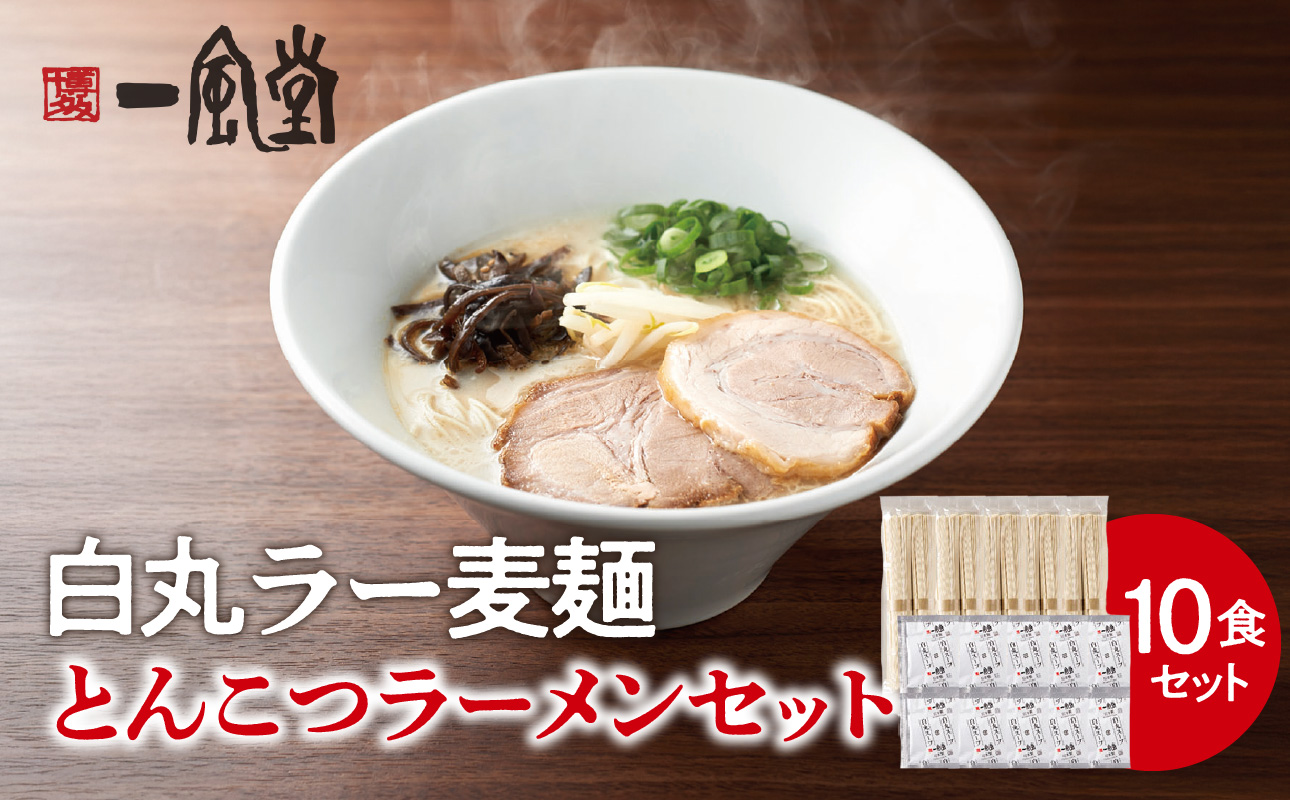 一風堂白丸ラー麦麺セット（10食） ラーメン 麺 濃厚 豚骨 とんこつ 福岡 八女 博多 博多一風堂