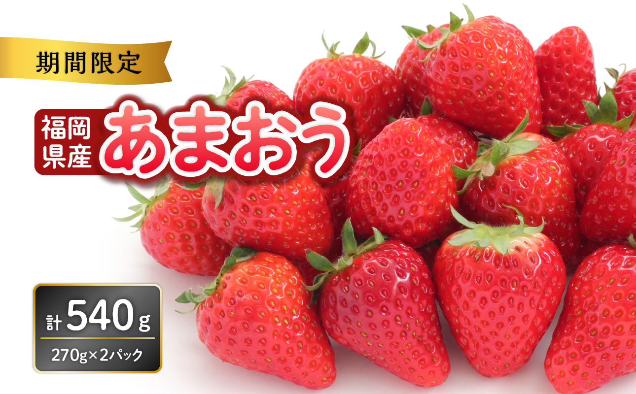 福岡県産あまおう 270g×2パック【2026年3月発送開始】 あまおう いちご 苺 イチゴ フルーツ 果物 くだもの 人気 旬 福岡県産 270g 2パック 産地直送 冷蔵配送 クール便 先行予約 期間限定 福岡県 八女市
