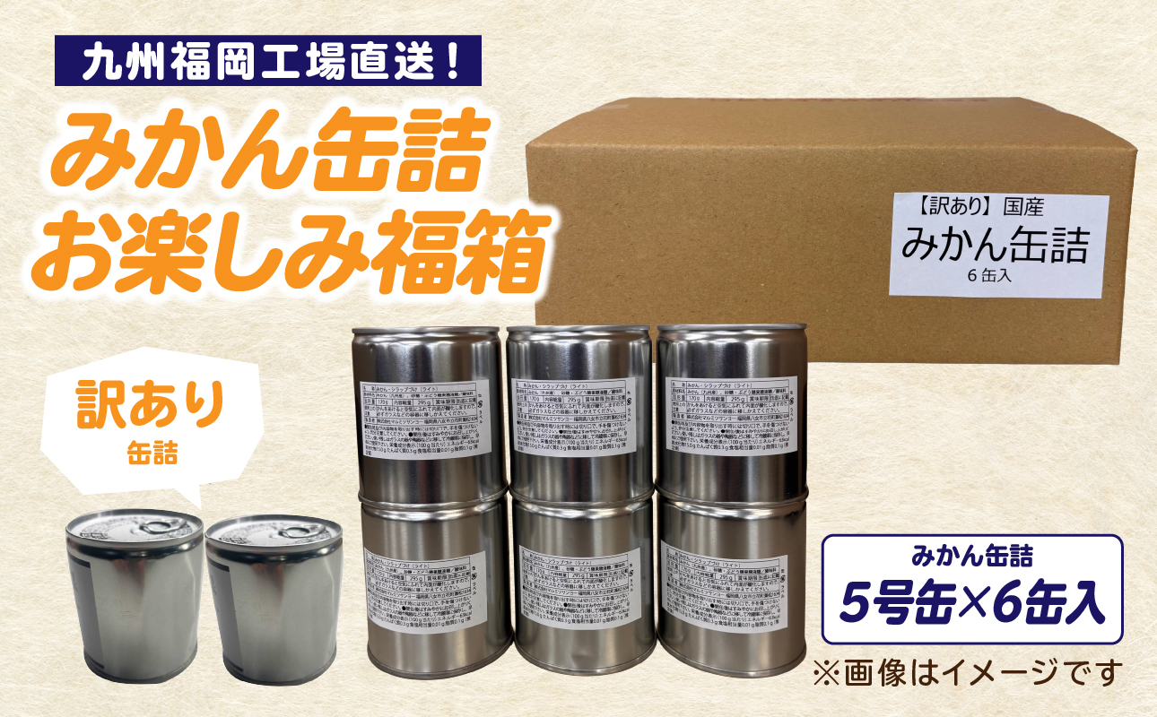 九州福岡工場直送！ 【訳あり】 もったいな果シリーズ みかん缶詰 お楽しみ 福箱 缶詰 みかん 温州みかん もったいない 訳あり 備蓄 保存 福岡県 八女市