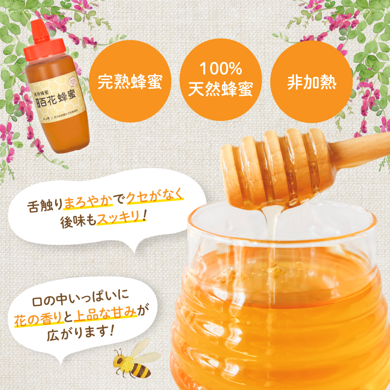 国産百花蜂蜜1kg（500gとんがり容器×2本）【ふるさと愛プロジェクト】 ハチミツ 非加熱 純粋はちみつ ハニー 福岡県 八女市 保存食 防災グッズ 非常食 ボトル