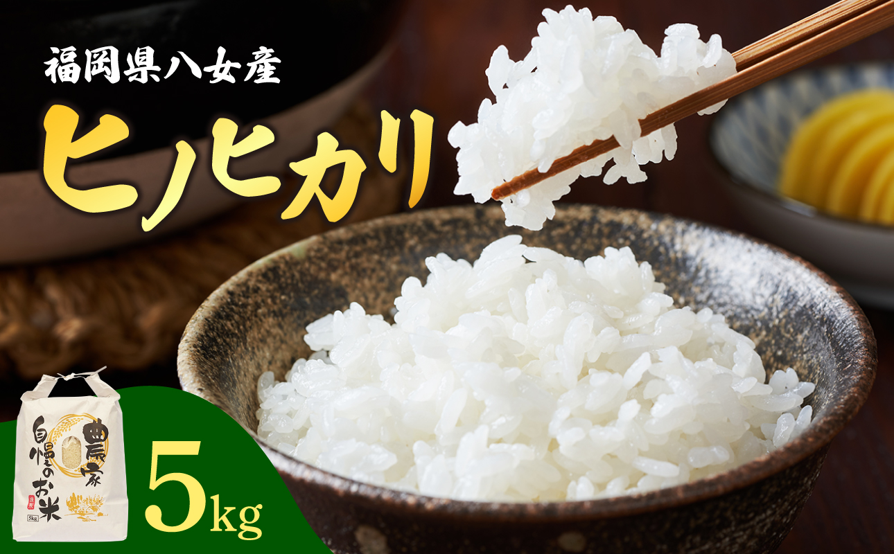八女産ヒノヒカリ 5kg！ 清流矢部川と大地の恵み 米 白米 ご飯 粘り 甘み コク