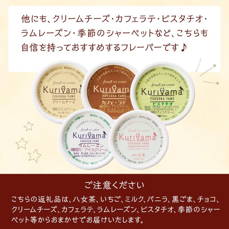 くりやまアイス12個おまかせセット 各90ml 酪農家 手作り 地元産 お茶 フルーツ 身体に優しい 笑顔 幸せ