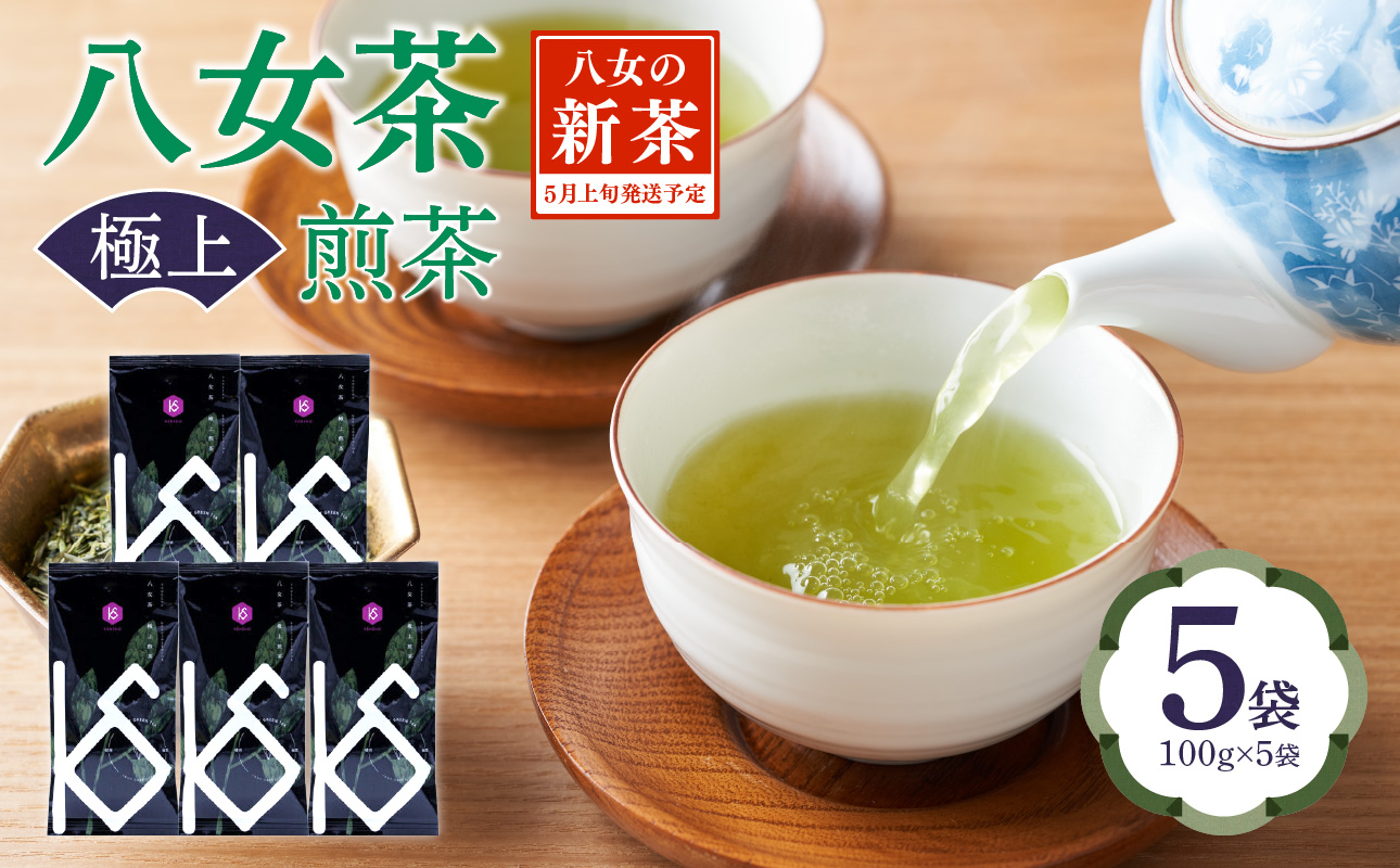 【2026年新茶】八女茶 極上煎茶 100g×5袋 茶 お茶 新茶 八女茶 煎茶 緑茶 極上 福岡県 八女市