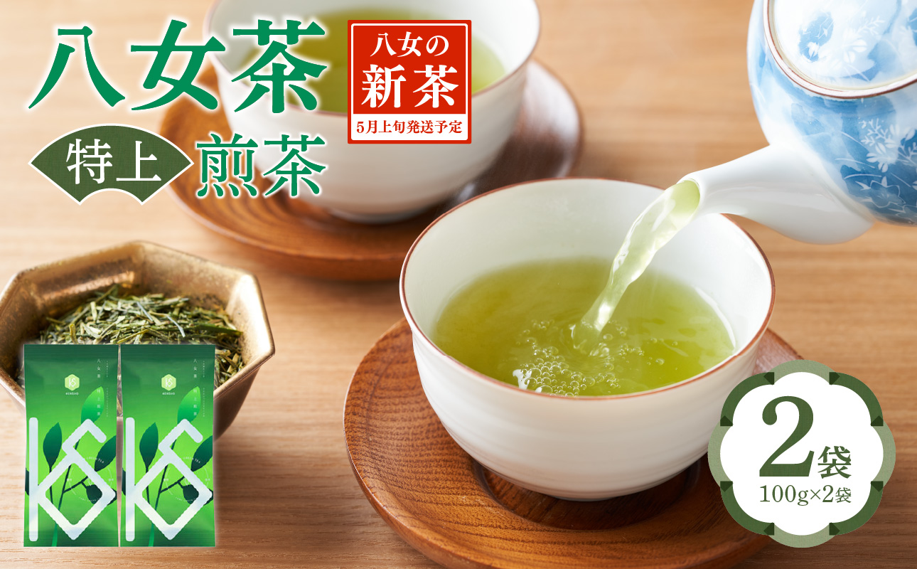 【2026年新茶】八女茶 特上煎茶 100g×2袋 茶 お茶 日本茶 緑茶 新茶 煎茶 福岡県 八女市
