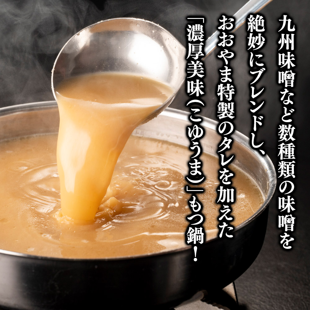 博多もつ鍋おおやま もつ鍋みそ味 3人前 モツ もつ 博多もつ鍋 もつ鍋おおやま 味噌味 九州味噌 国産牛もつ 超低温カット お取り寄せ 冷凍保存可能 贈り物 自社工場製造 福岡 八女