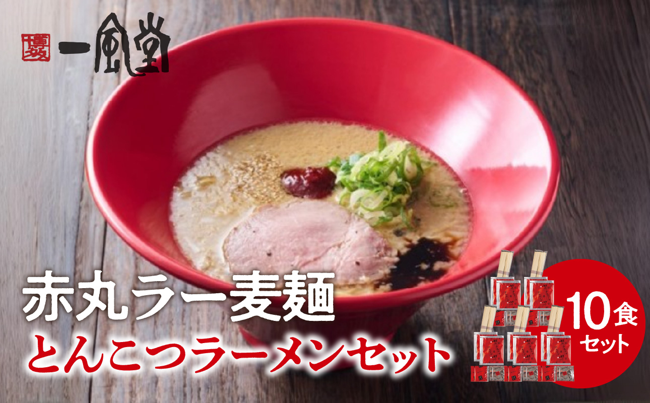 【豚骨ラーメンセット】一風堂博多とんこつラーメン赤丸新味（10人前） 博多 豚骨ラーメン 10人前 濃厚 辛味噌 麺 一風堂 ご当地ラーメン 福岡県 八女市