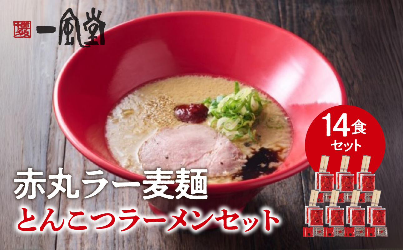 【豚骨ラーメンセット】一風堂博多とんこつラーメン赤丸新味（14人前） 博多 豚骨ラーメン 14人前 濃厚 辛味噌 麺 一風堂 ご当地ラーメン 福岡県 八女市