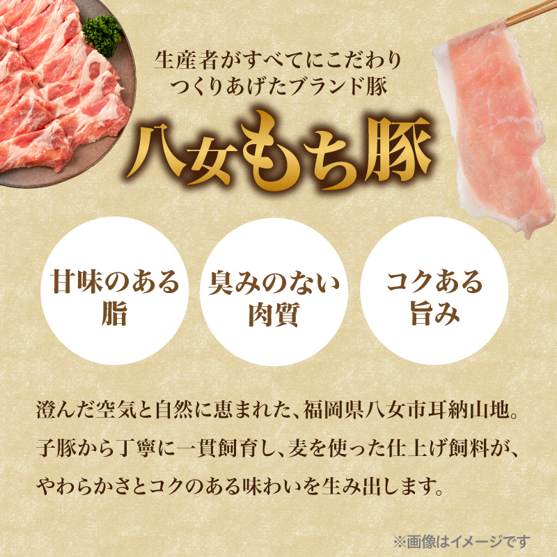 八女もち豚しゃぶしゃぶセット 豚 豚肉 肉 お肉 肩ロース カタロース ロース バラ モモ スライス スープ付き セット しゃぶしゃぶ 福岡県 八女市