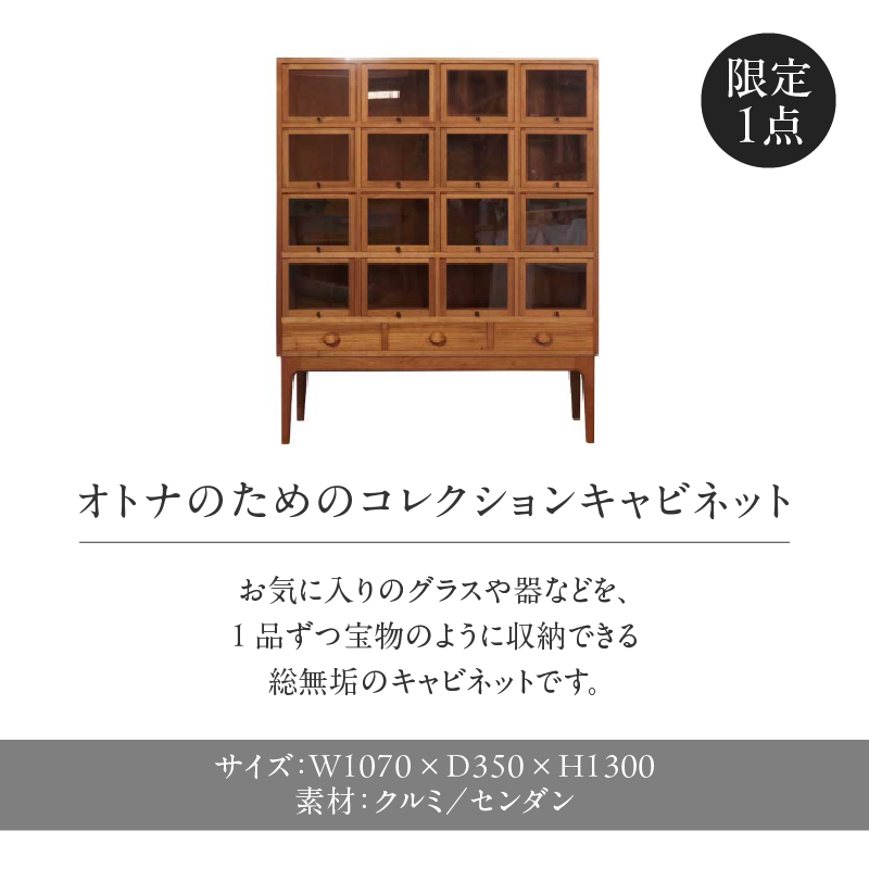 タカラモノキャビネット No.2＜配送不可：北海道・沖縄・離島＞  家具 工芸品 職人技 キャビネット 収納 棚 インテリア コレクション オリジナル 無垢材 福岡県 八女市