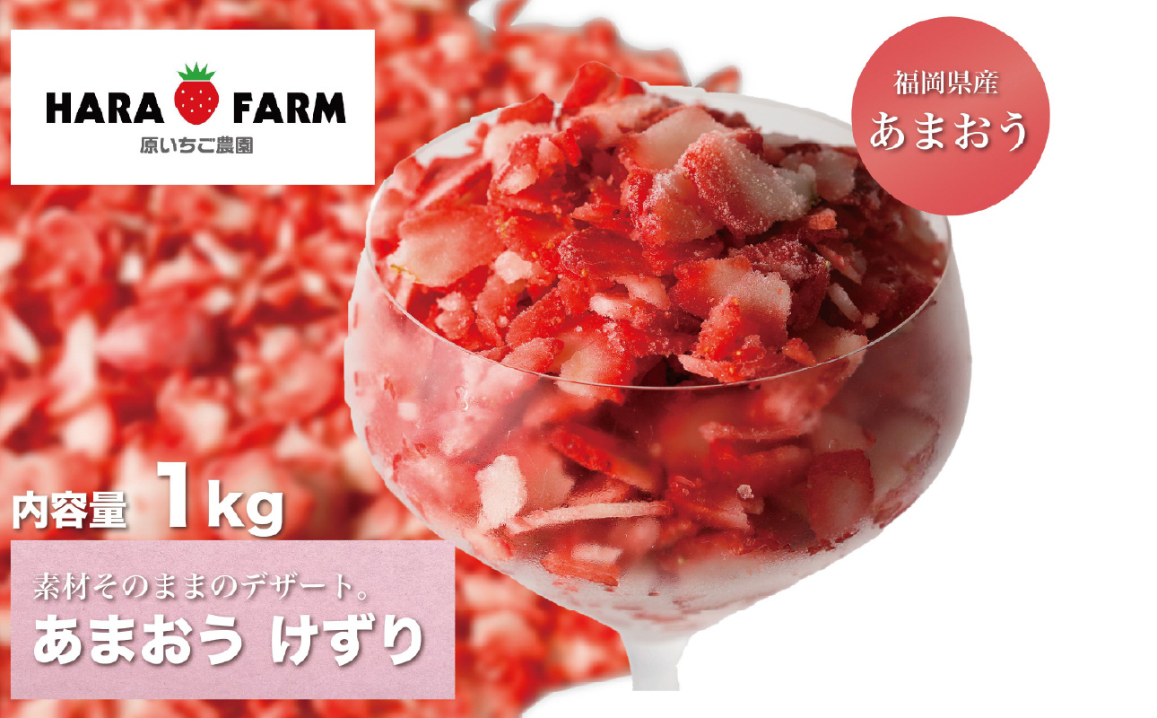 あまおうけずり 1kg いちご イチゴ 苺 あまおう フルーツ 果物 くだもの 冷凍 シャーベット トッピング デザート 福岡県 八女市