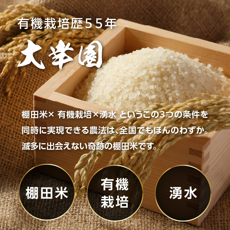 大幸園の白米 6回定期便 有機JAS 認証 有機米 棚田米 5kg 米 国産 白米 有機栽培 美味しい お米 30kg 九州産 お取り寄せ 福岡県 八女市