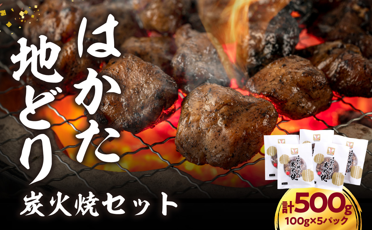 はかた地どり炭火焼セット 500g(100g×5p) はかた地どり 地鶏 炭火焼 おつまみ 郷土料理 小分け お手軽 福岡県 八女市