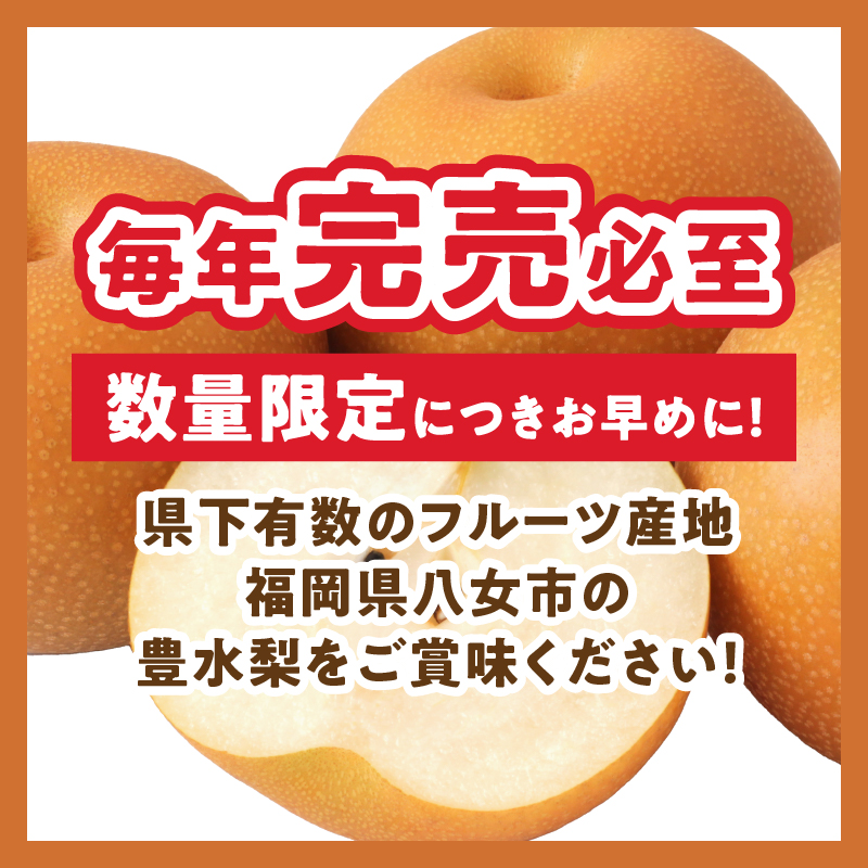 【先行受付】豊水梨（5kg）【ＪＡふくおか八女】｜2027年8月中旬～発送予定 糖度12～13% なし 梨 ナシ 豊水梨 豊水 福岡 4L〜2Lサイズ 産地直送 期間限定 甘い みずみずしい 果物 果実 フルーツ デザート 旬