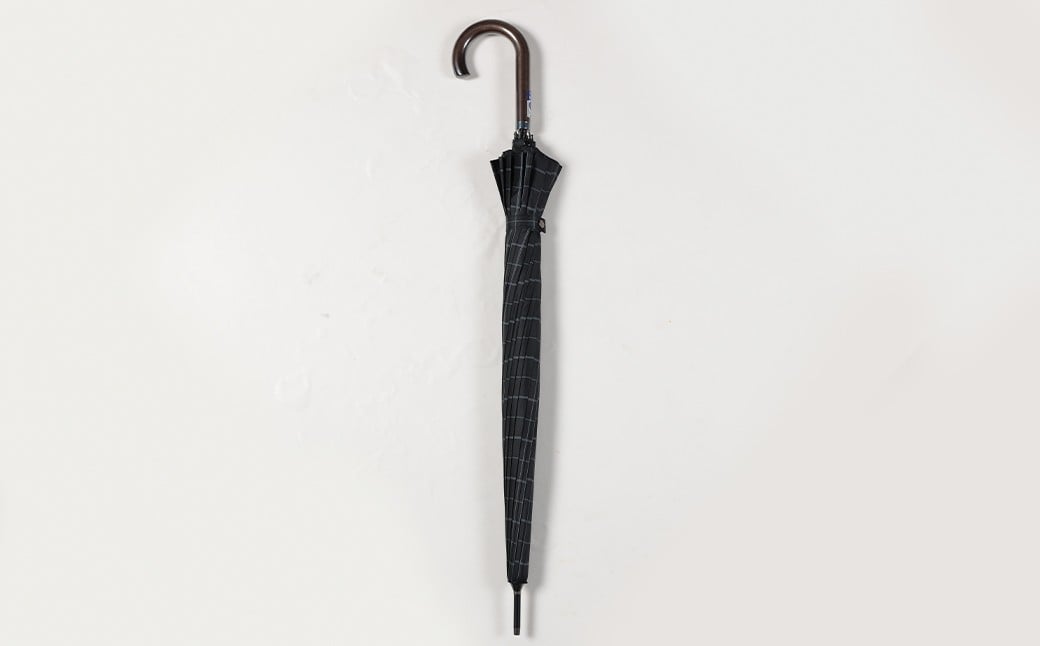 【カラーが選べる】紳士プリント 軽量16本骨 65㎝ジャンプ （チェック柄） グレー ワンタッチ ワンプッシュオープン 傘 雨傘 メンズ 長傘 福岡県 筑後市
