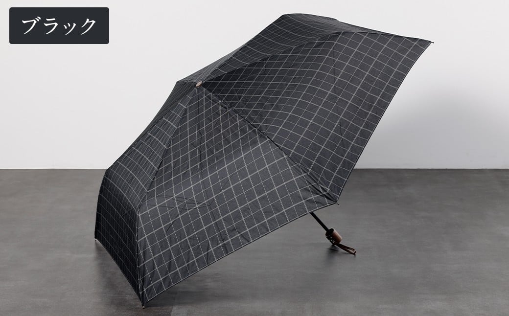 【カラーが選べる】紳士チェック柄大判 65㎝ラクミニ 折りたたみ傘 グレー 傘 雨傘 雨具 メンズ コンパクト 携帯 福岡県 筑後市