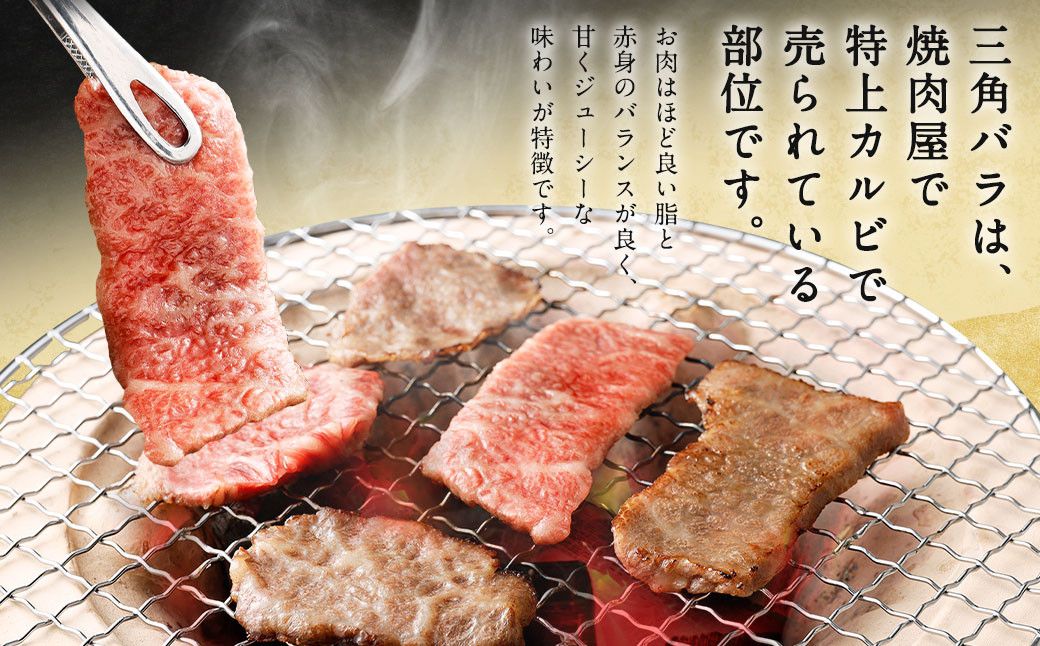 筑後 船小屋牛 三角バラ 焼肉 500g 牛肉 特上カルビ 冷凍