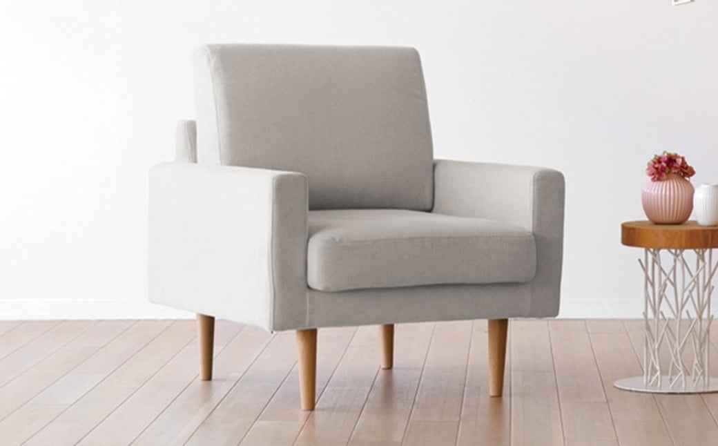 【ライトブルー】 高野木工 LEO SOFA レオソファ 1人掛け ウォルナット脚 【5年保証】 ソファ インテリア 家具 1人用 九州 福岡県 筑後市