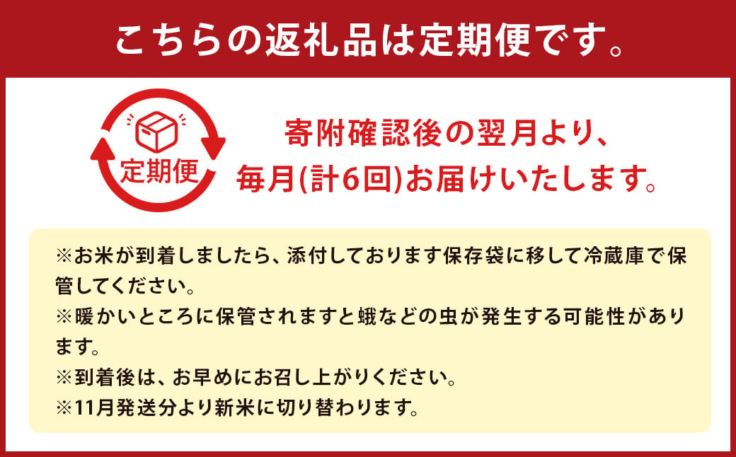 【6ヶ月定期便】 低アミロース米 ぴかまる 5kg 白米 計30kg 単一原料米 お米 福岡県産