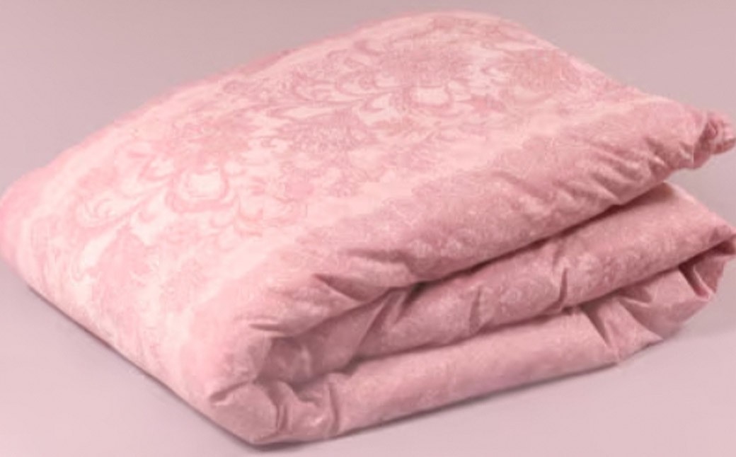 シングル 羽毛 肌掛け ふとん （ ダウン85% ・ 充填量300g ・ ピンク ・ ベージュ系 ）  訳あり 柄おまかせ 洗える羽毛 ふとん 羽毛布団 収納ケース付き 良質 ダックダウン 布団 福岡県 筑後市