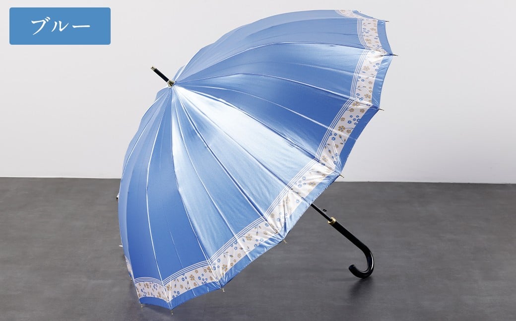 【カラーが選べる】婦人サテン裾花柄 軽量16本骨60cmジャンプ ワイン ワンタッチ ワンプッシュオープン 傘 雨傘 レディース 長傘 サテン生地 福岡県 筑後市