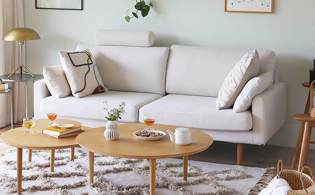 【グレー】 高野木工 LEO SOFA レオソファ 3人掛け オーク脚 【5年保証】 ソファ インテリア 家具 九州 福岡県 筑後市