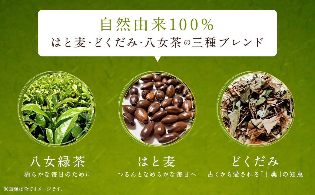どくどくするりん八女茶 （ 森のこかげ ） 3g × 100パック はと麦 どくだみ 八女茶 ブレンド 美容 ポリフェノール ミネラル お茶 茶葉 飲料 常温 健康茶