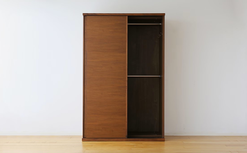 LECCE レッチェ 120 ワードローブ ウォルナット 【 10年保証 】 天然木 収納 ハンガー クローゼット 家具 収納家具 洋服収納 洋服ラック 洋服タンス クローゼット コートハンガー ハンガーラック