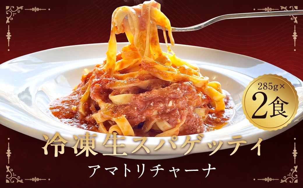 冷凍 生スパゲッティ (アマトリチャーナ) 計570g (285g×2食) スパゲッティ トマトソース 岩塩 パルミジャーノチーズ 生パスタ イタリアン