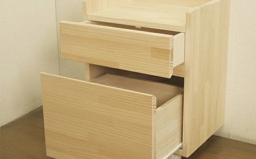 ハンドメイド 天然木 パイン材 学習机用ワゴン（7タイプ対応）キャスター付き カントリー家具 勉強机 学習デスク 机セット ワゴン 木製 パイン 学習机 手作り （つまみ：シンプル）